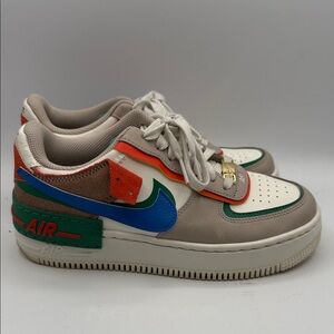 Nike Color Block Air Force 1 Women’s 6.5 GREAT SHAPE Multicolor Low-Top C1